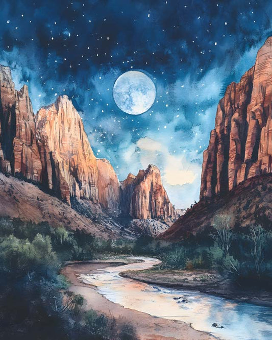 Desert Moon Art Print