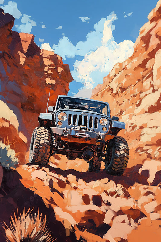 Red Rock Reckoning Jeep Art Print (Customizable)